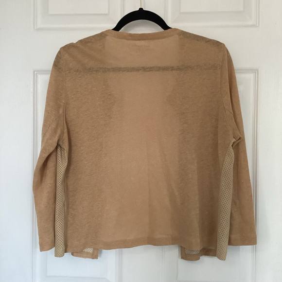 HOLT RENFREW linen, leather cardigan (#i3) - Picture 5 of 6